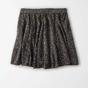 AE Floral Flutter Mini Skirt XL Black Floral